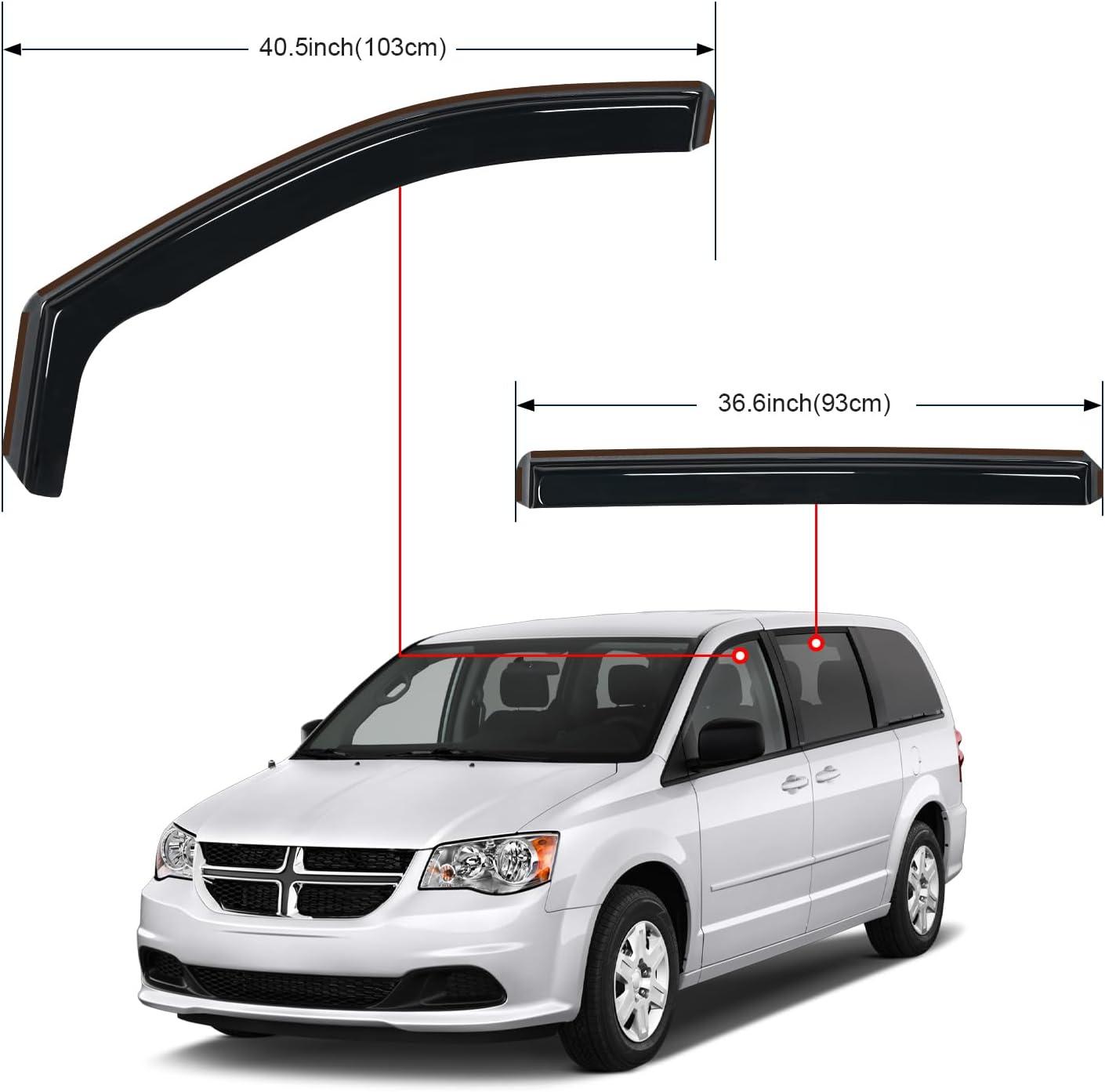 imageNilight in Channel Rain Guards for Gladiator 2020 2021 2022 2023 Window Deflectors Vent Window Visors4PCSGrand Caravan 20082023