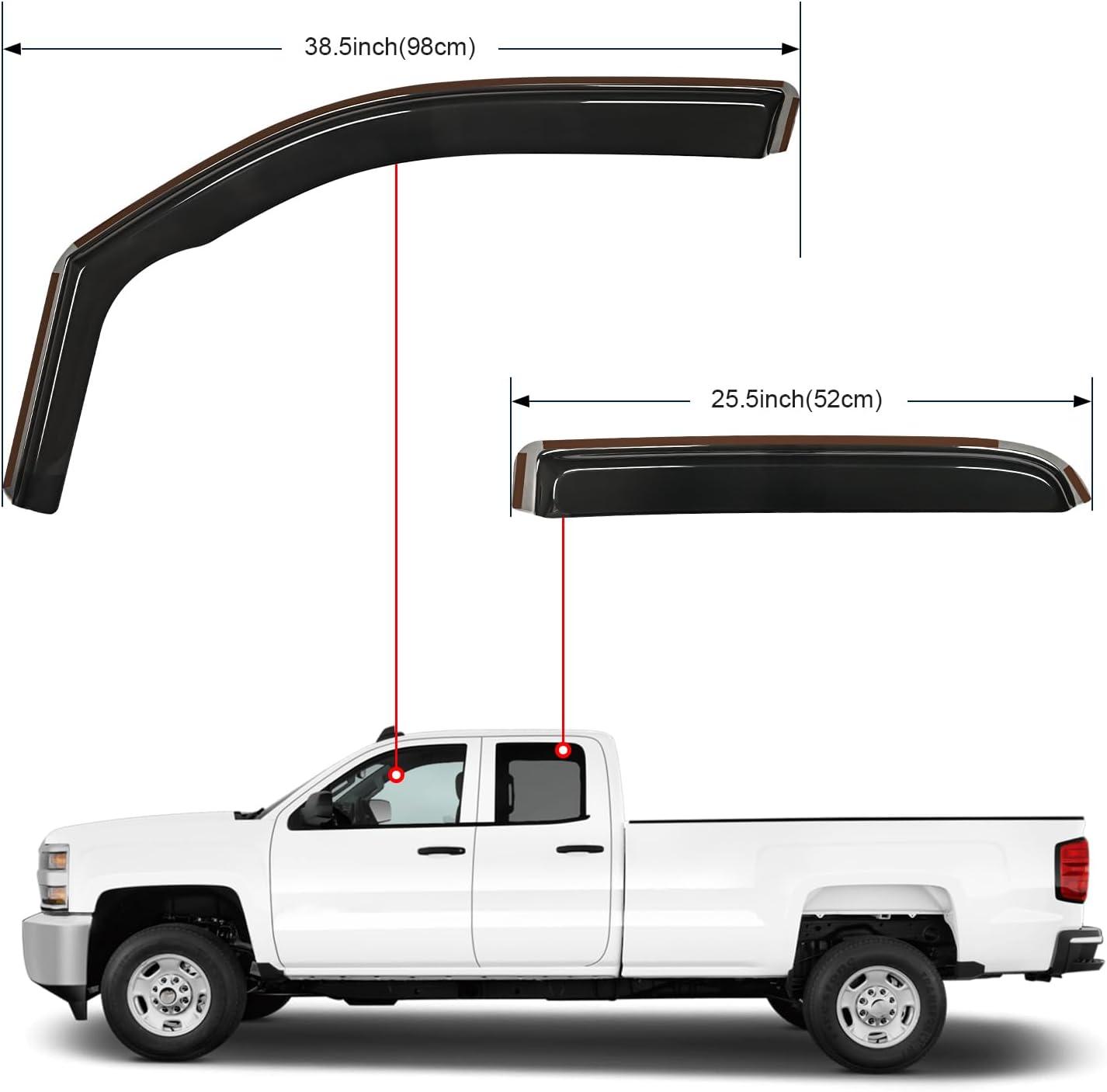 imageNilight in Channel Rain Guards for Gladiator 2020 2021 2022 2023 Window Deflectors Vent Window Visors4PCSRam 1500 20192024 Quad Cab