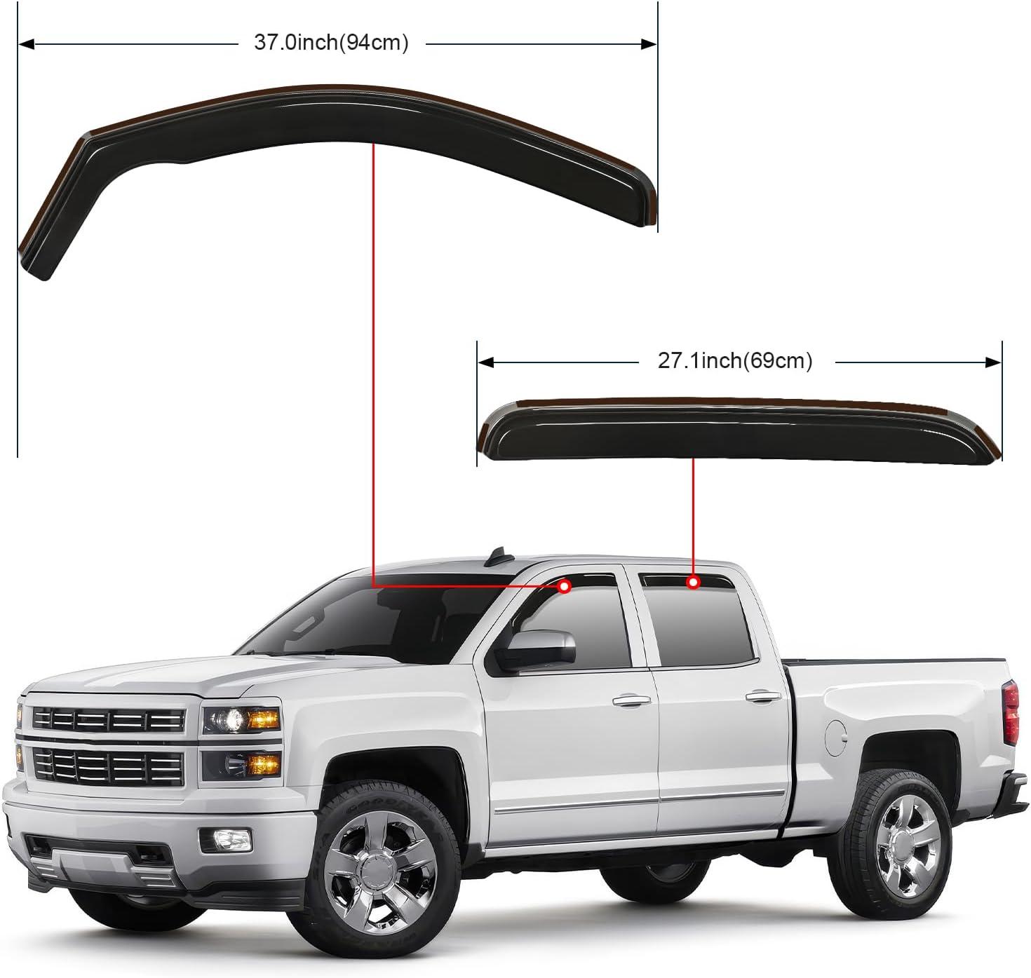 imageNilight inChannel Window Visors for Chevrolet Chevy Malibu 2016 2017 2018 2019 2020 2021 2022 2023 2024 Window Rain Guards Original Window Deflectors4PCSChevy Silverado 1500 20072013