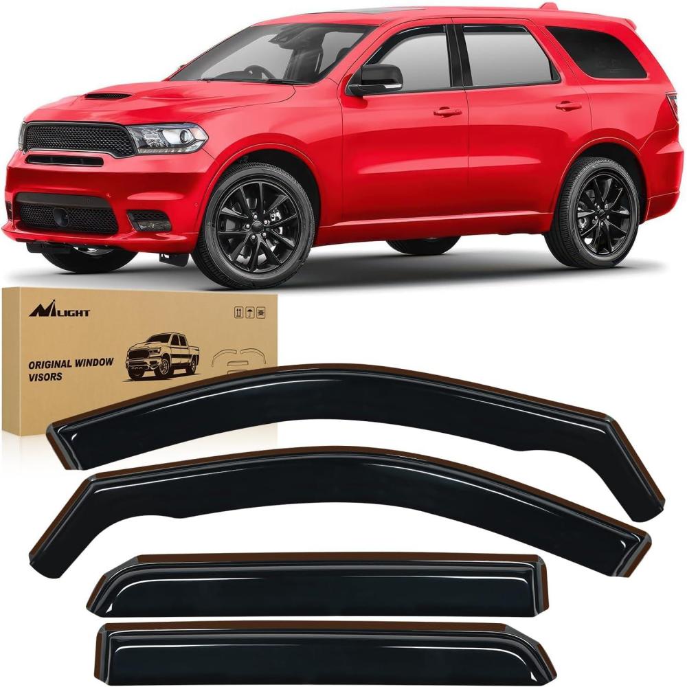 imageNilight in Channel Rain Guards for Gladiator 2020 2021 2022 2023 Window Deflectors Vent Window Visors4PCSDurango 20112024