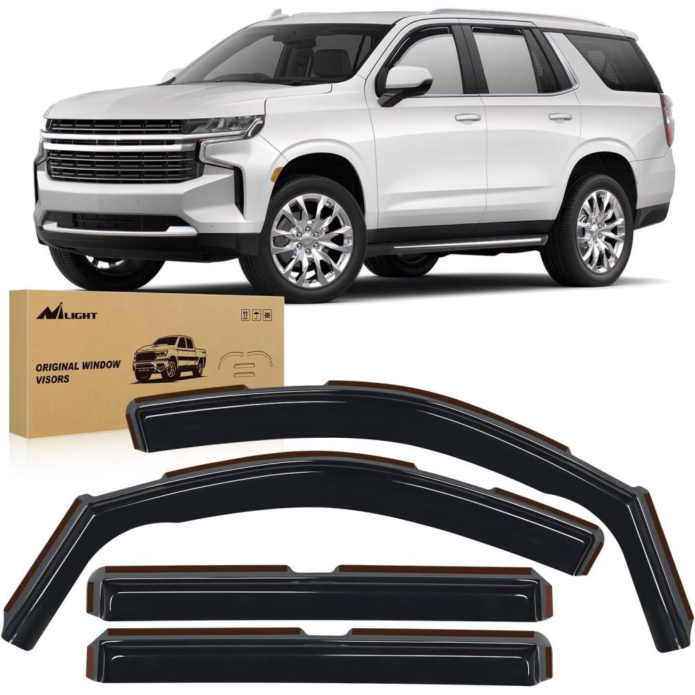 imageNilight inChannel Window Visors for Chevrolet Chevy Malibu 2016 2017 2018 2019 2020 2021 2022 2023 2024 Window Rain Guards Original Window Deflectors4PCSChevy Tahoe 20152020