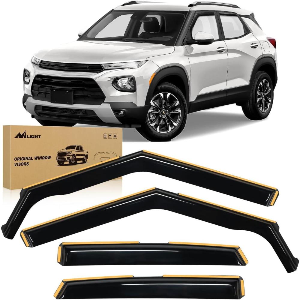 imageNilight inChannel Window Visors for Chevrolet Chevy Malibu 2016 2017 2018 2019 2020 2021 2022 2023 2024 Window Rain Guards Original Window Deflectors4PCSChevy TrailBlazer 20212025