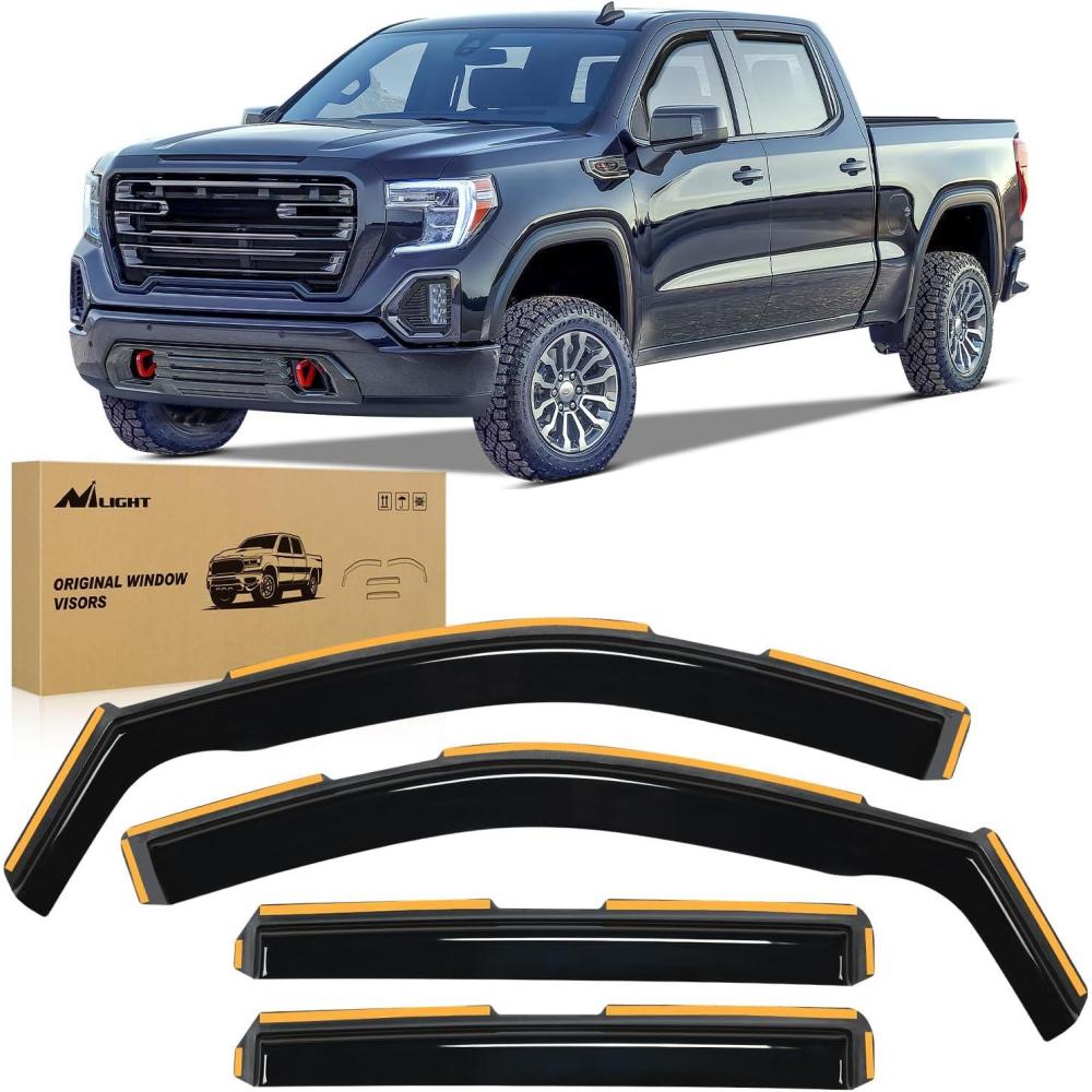 imageNilight inChannel Window Visors for Chevrolet Chevy Malibu 2016 2017 2018 2019 2020 2021 2022 2023 2024 Window Rain Guards Original Window Deflectors4PCSChevy Silverado 1500 Crew Cab 20192025