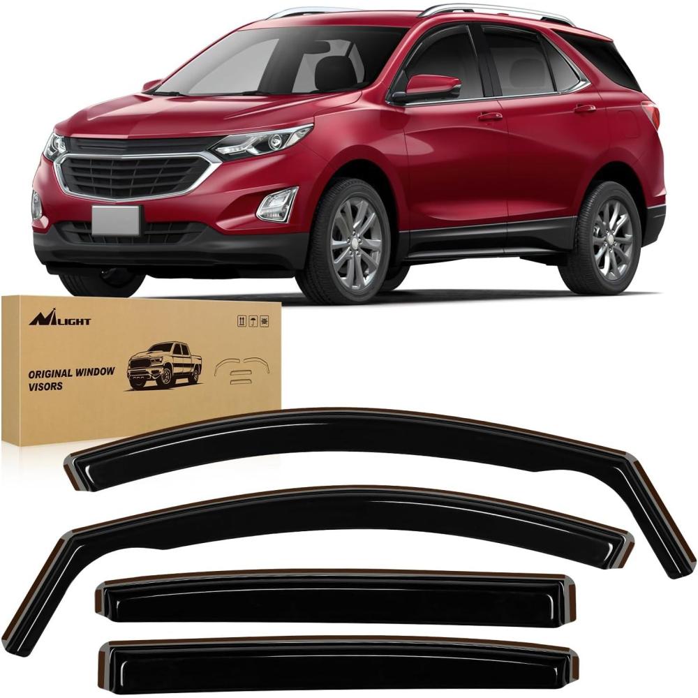 imageNilight inChannel Window Visors for Chevrolet Chevy Malibu 2016 2017 2018 2019 2020 2021 2022 2023 2024 Window Rain Guards Original Window Deflectors4PCSChevy Equinox 20182024
