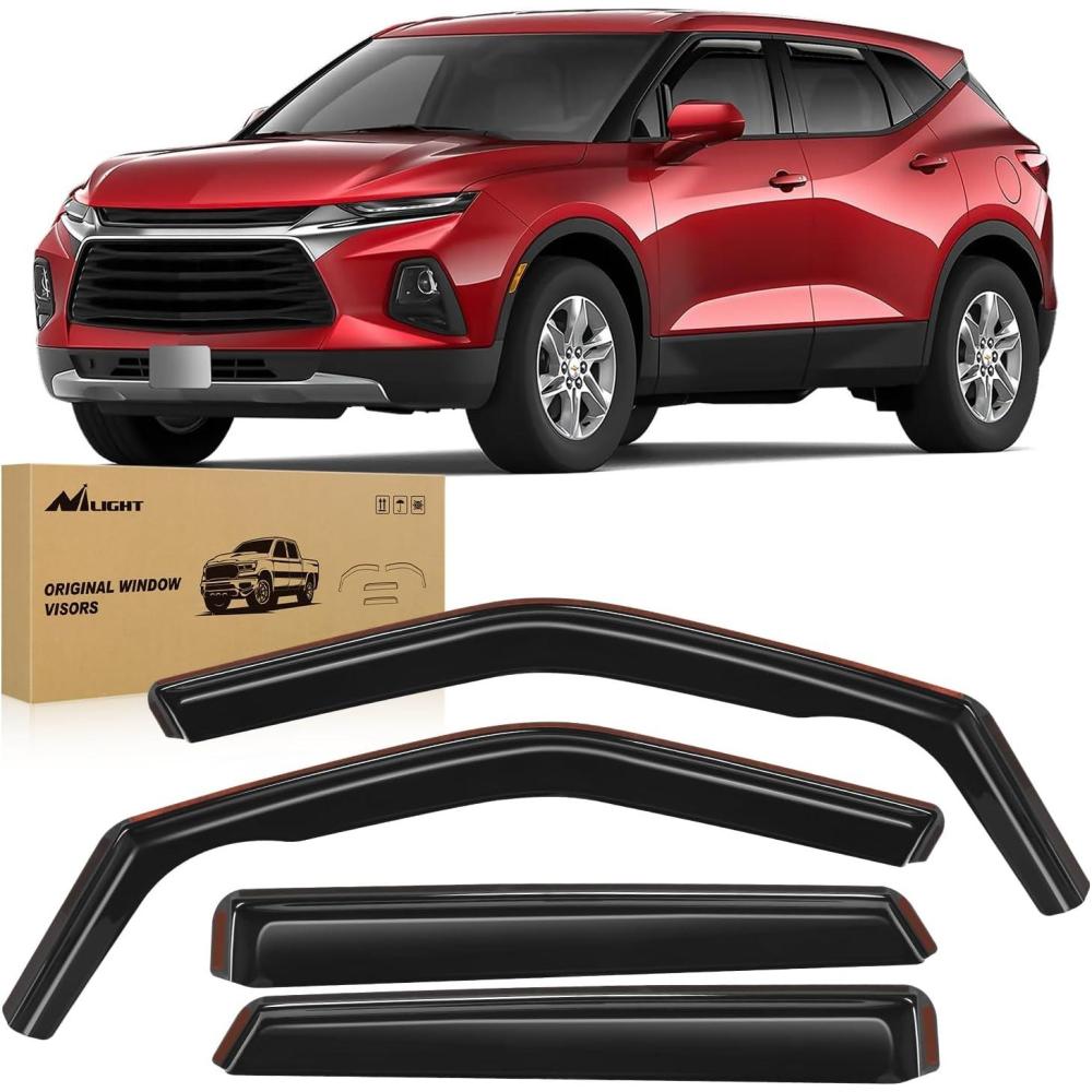imageNilight inChannel Window Visors for Chevrolet Chevy Malibu 2016 2017 2018 2019 2020 2021 2022 2023 2024 Window Rain Guards Original Window Deflectors4PCSChevy Blazer 20192025