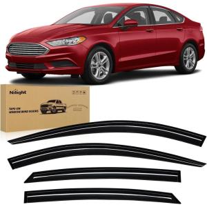 Nilight Tape On Rain Guards for Chevy Ford Honda Subaru Crosstrek Series(Ford Fusion 2013-2020)