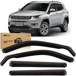 Nilight in Channel Rain Guards for Gladiator 2020 2021 2022 2023 Window Deflectors, Vent Window Visors-4PCS(Compass 2017-2024)