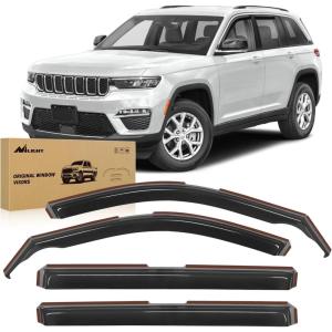 Nilight in Channel Rain Guards for Gladiator 2020 2021 2022 2023 Window Deflectors, Vent Window Visors-4PCS(Grand Cherokee L 2021-2024)