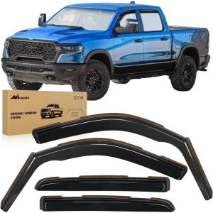 Nilight in Channel Rain Guards for Gladiator 2020 2021 2022 2023 Window Deflectors, Vent Window Visors-4PCS(RAM 1500 2019-2024 Crew Cab)