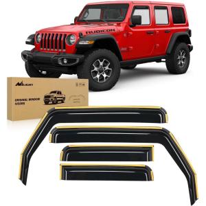 Nilight in Channel Rain Guards for Gladiator 2020 2021 2022 2023 Window Deflectors, Vent Window Visors-4PCS(Wrangler JL 2018-2024)