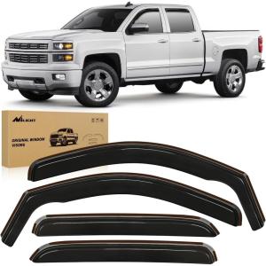 Nilight in-Channel Window Visors for Chevrolet (Chevy) Malibu 2016 2017 2018 2019 2020 2021 2022 2023 2024, Window Rain Guards, Original Window Deflectors-4PCS(Chevy Silverado 1500 2007-2013)