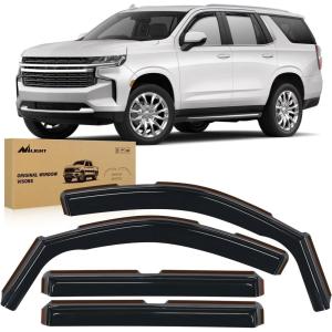 Nilight in-Channel Window Visors for Chevrolet (Chevy) Malibu 2016 2017 2018 2019 2020 2021 2022 2023 2024, Window Rain Guards, Original Window Deflectors-4PCS(Chevy Tahoe 2015-2020)