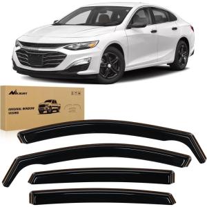 Nilight in-Channel Window Visors for Chevrolet (Chevy) Malibu 2016 2017 2018 2019 2020 2021 2022 2023 2024, Window Rain Guards, Original Window Deflectors-4PCS(Chevy Malibu 2016-2024)
