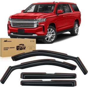 Nilight in-Channel Window Visors for Chevrolet (Chevy) Malibu 2016 2017 2018 2019 2020 2021 2022 2023 2024, Window Rain Guards, Original Window Deflectors-4PCS(Chevy Suburban 2021-2025)
