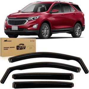 Nilight in-Channel Window Visors for Chevrolet (Chevy) Malibu 2016 2017 2018 2019 2020 2021 2022 2023 2024, Window Rain Guards, Original Window Deflectors-4PCS(Chevy Equinox 2018-2024)