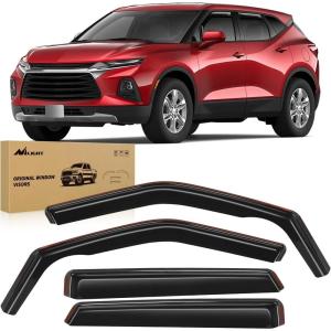 Nilight in-Channel Window Visors for Chevrolet (Chevy) Malibu 2016 2017 2018 2019 2020 2021 2022 2023 2024, Window Rain Guards, Original Window Deflectors-4PCS(Chevy Blazer 2019-2025)