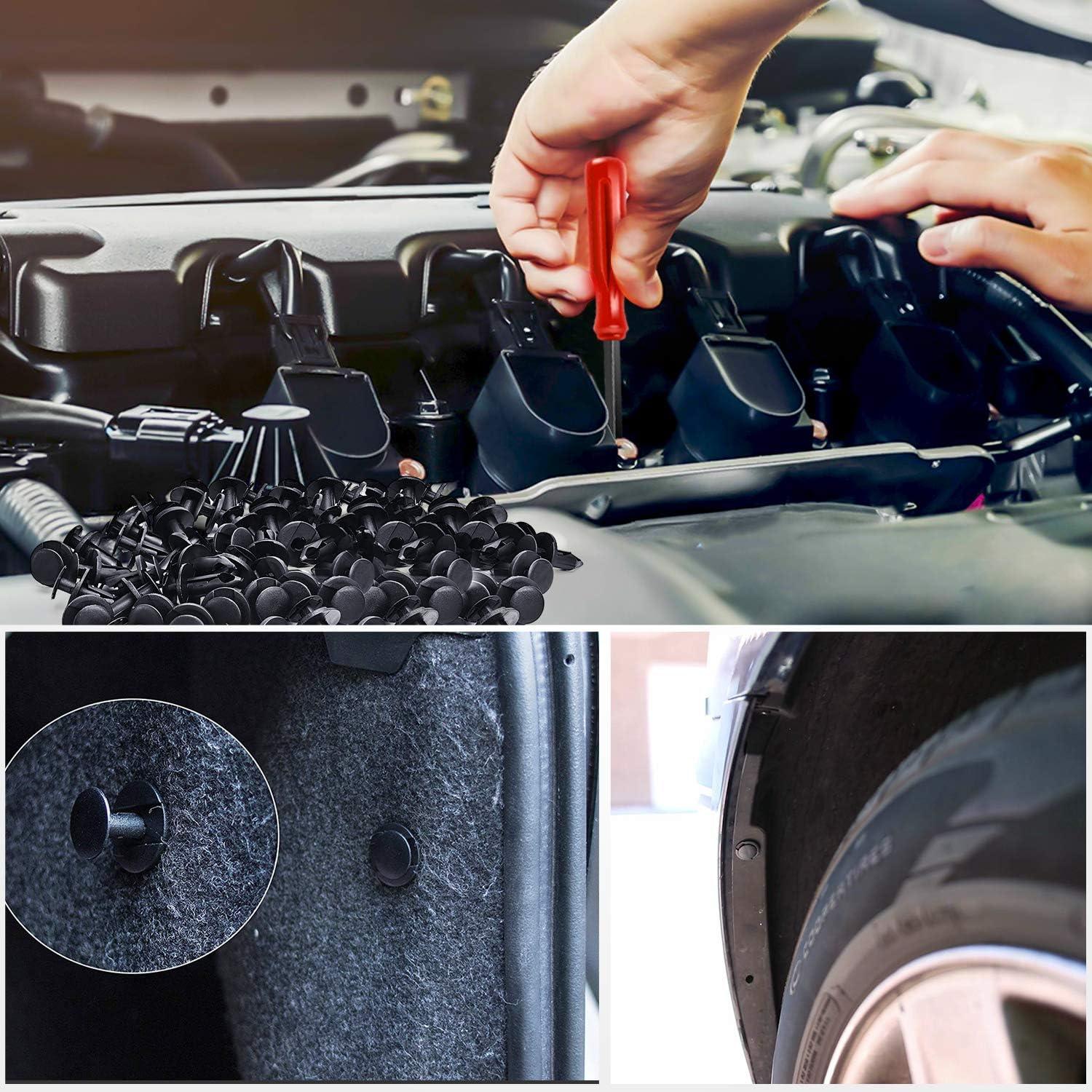 imageNilight 100PCS Nylon Bumper Rivet Fender Clips OEM Replaces Nissan 01553093210 8mm1PC Bonus Fastener RemoverFor GM Ford Chrysler Dodge Jeep