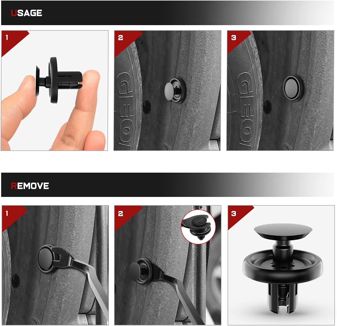 imageNilight 100PCS Nylon Bumper Rivet Fender Clips OEM Replaces Nissan 01553093210 8mm1PC Bonus Fastener RemoverFor Toyota Lexus