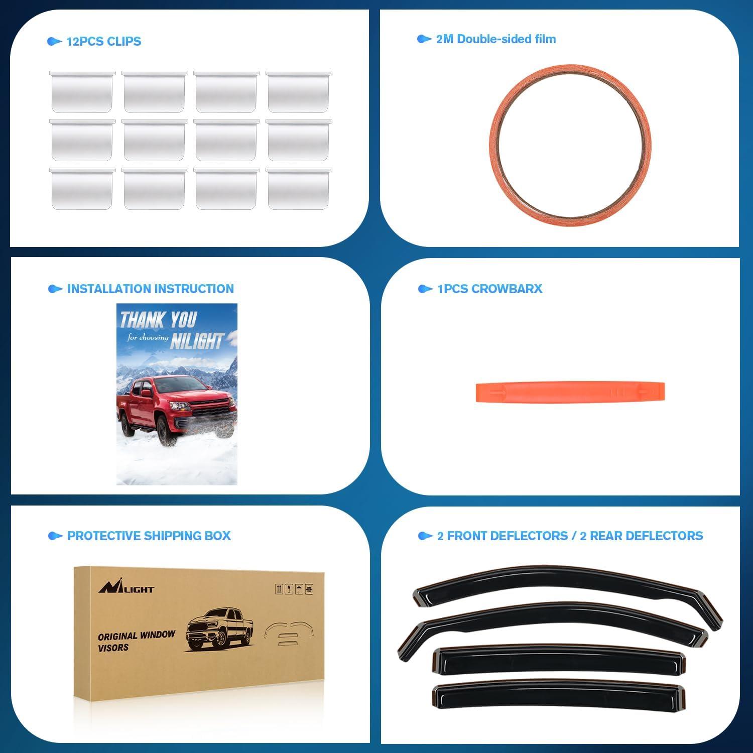 imageNilight Vent Window Visors for Altima 2019 2020 2021 2022 2023 2024 2025 inChannel Rain Guards Original Window Deflectors4PCS