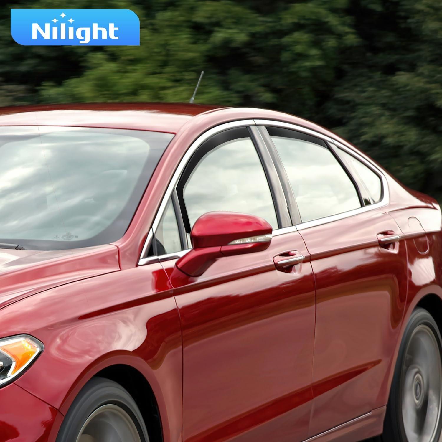 imageNilight Vent Window Visors for Ford F250 F350 F450 F550 Super Duty Crew Cab 2017 2018 2019 2020 2021 2022 2023 2024 inChannel Rain Guards Original Window Deflectors4PCSFord Fusion 20132020