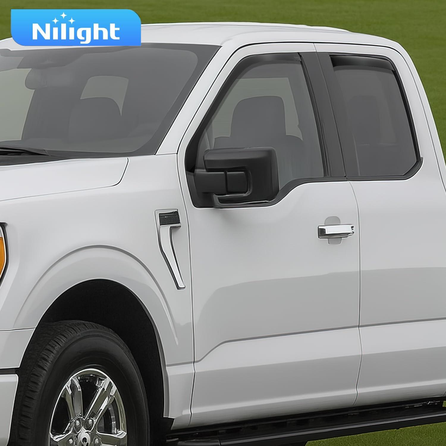 imageNilight Vent Window Visors for Ford F250 F350 F450 F550 Super Duty Crew Cab 2017 2018 2019 2020 2021 2022 2023 2024 inChannel Rain Guards Original Window Deflectors4PCSFord F150 Super Cab 20212024
