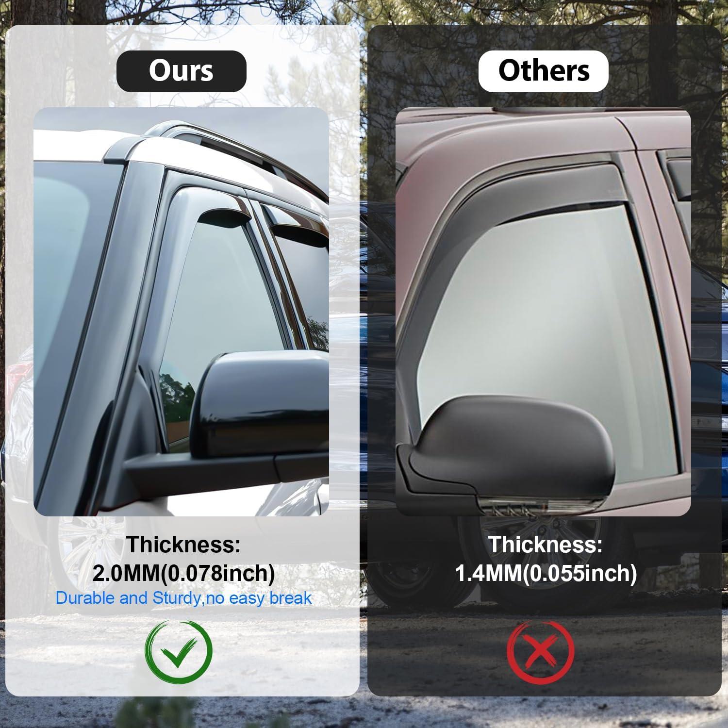 imageNilight Vent Window Visors for Ford F250 F350 F450 F550 Super Duty Crew Cab 2017 2018 2019 2020 2021 2022 2023 2024 inChannel Rain Guards Original Window Deflectors4PCSFord F250F550 20172024