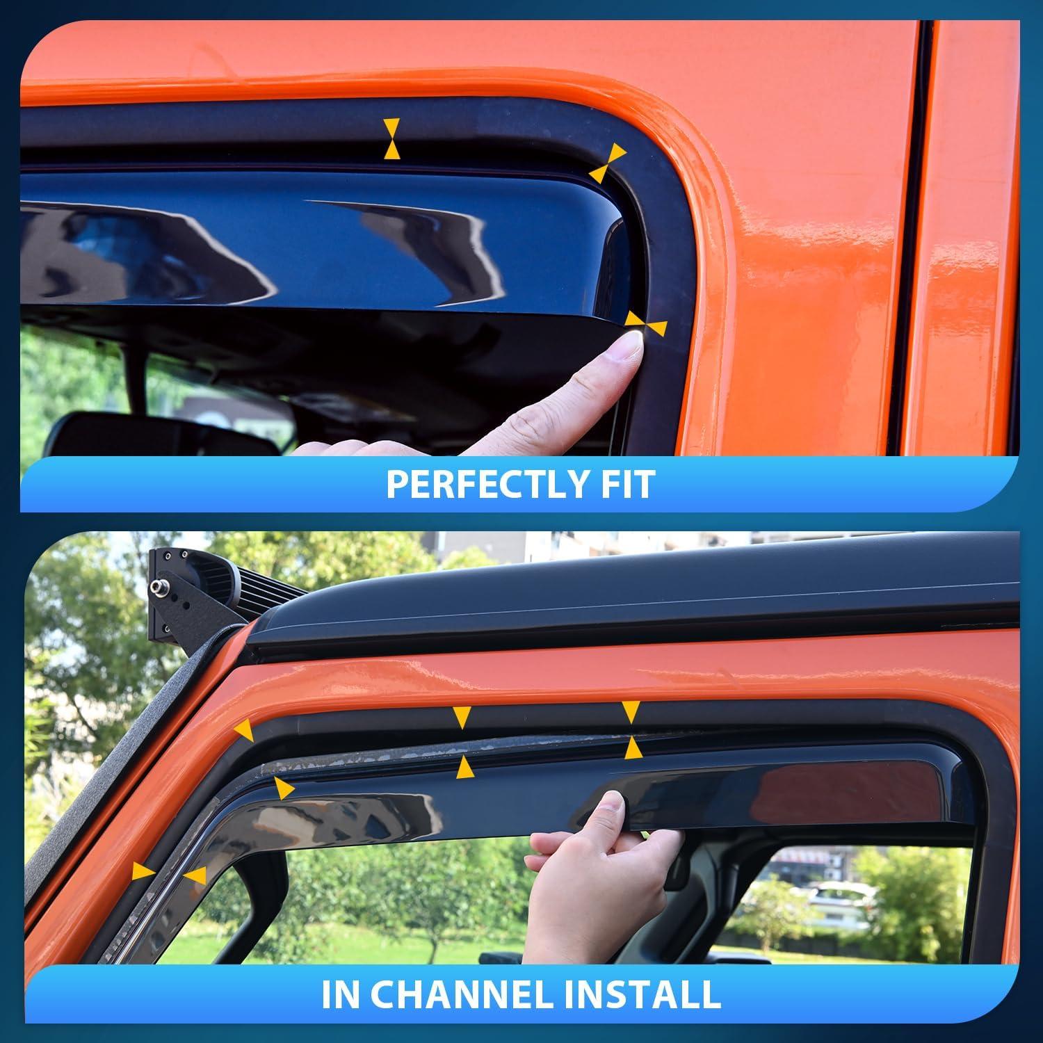 imageNilight Vent Window Visors for Ford F250 F350 F450 F550 Super Duty Crew Cab 2017 2018 2019 2020 2021 2022 2023 2024 inChannel Rain Guards Original Window Deflectors4PCSFord F250F550 20172024