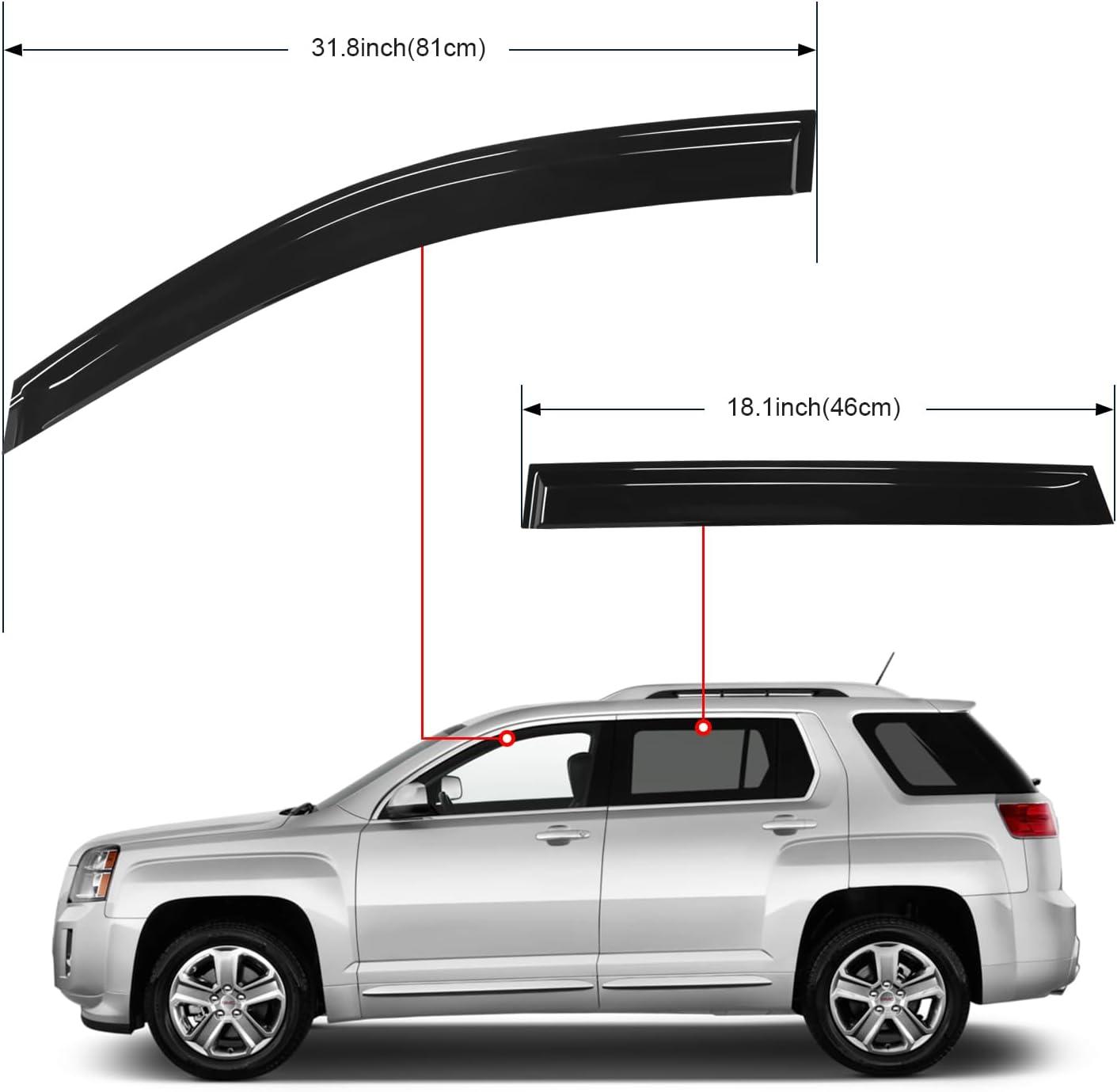 imageNilight Window Rain Guards for GMC Terrain 2010 2011 2012 2013 2014 2015 2016 2017 Window Deflectors Tapeon Vent Window Visors4 Pieces