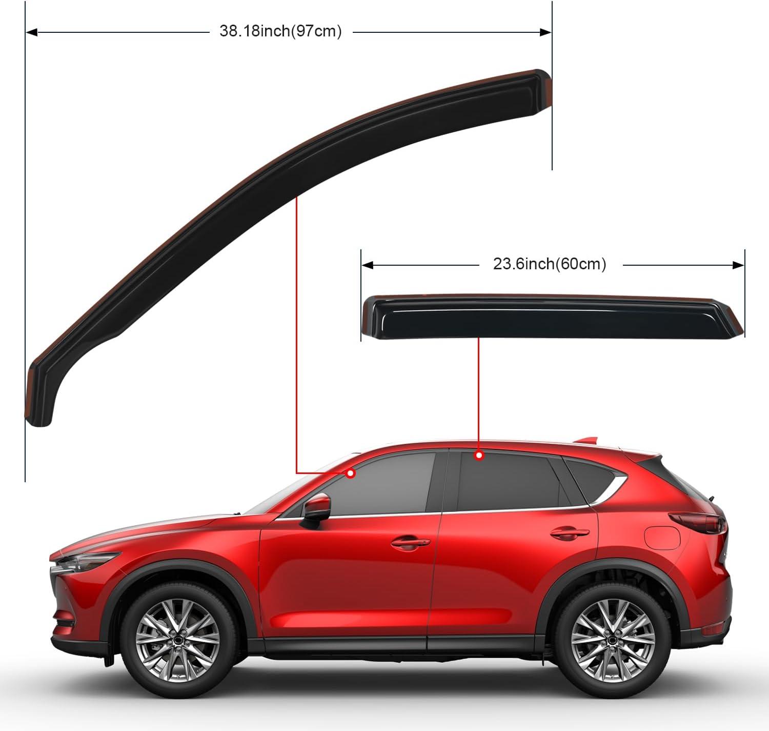 imageNilight Window Rain Guards for Mazda CX5 2017 2018 2019 2020 2021 2022 2023 2024 2025 Window Deflectors Vent Window Visors4 Pieces