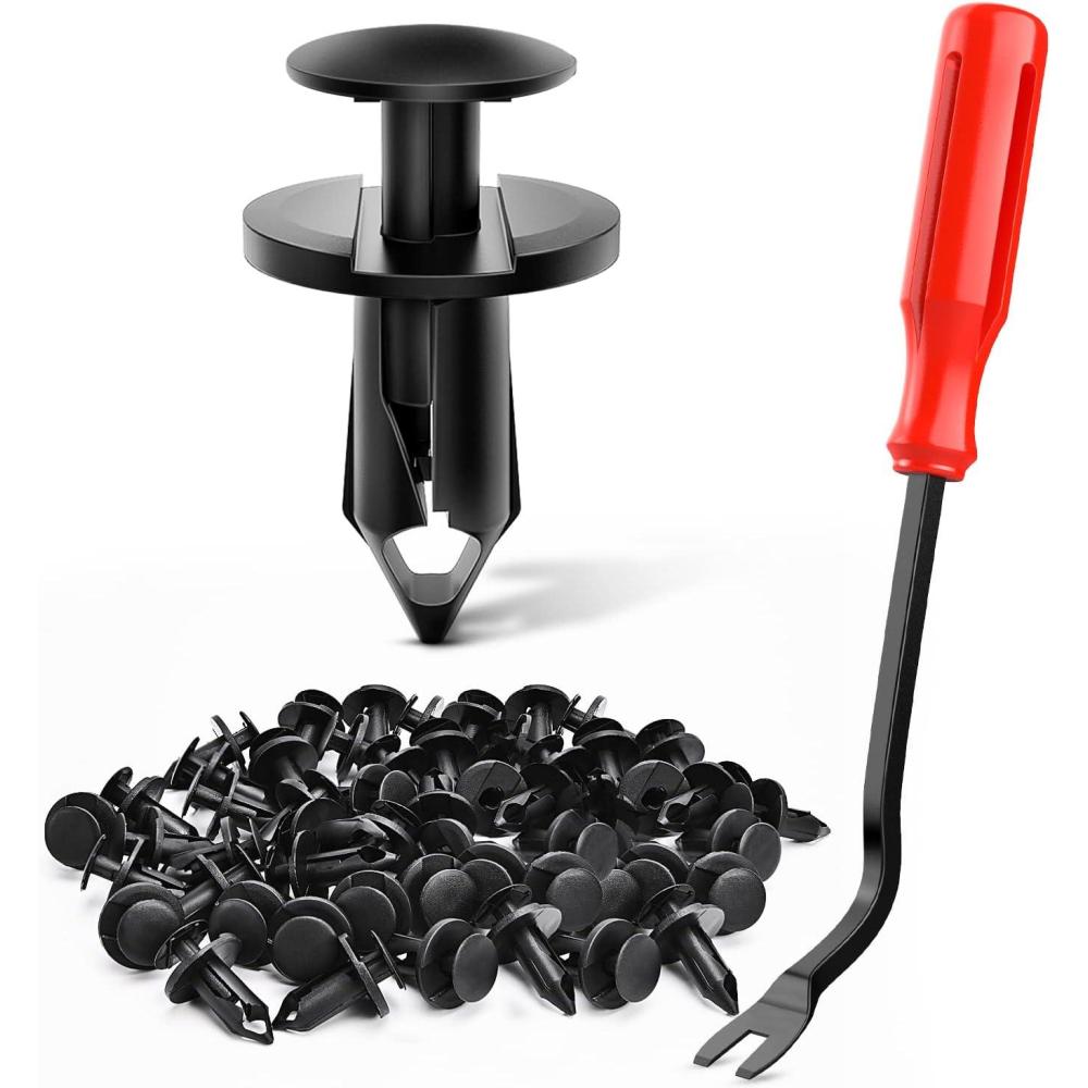 imageNilight 100PCS Nylon Bumper Rivet Fender Clips OEM Replaces Nissan 01553093210 8mm1PC Bonus Fastener RemoverFor GM Ford Chrysler Dodge Jeep