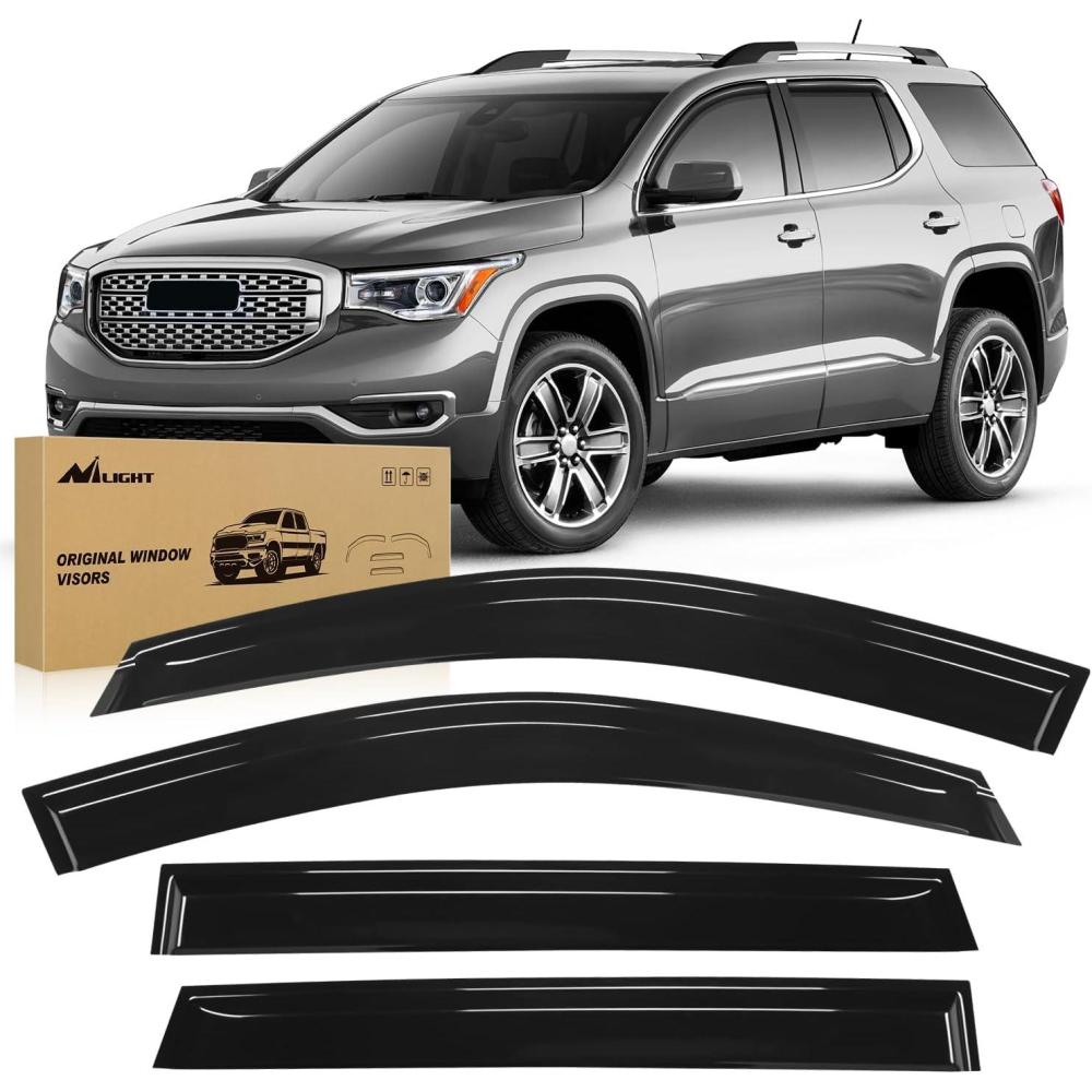 imageNilight Window Rain Guards for GMC Terrain 2010 2011 2012 2013 2014 2015 2016 2017 Window Deflectors Tapeon Vent Window Visors4 Pieces