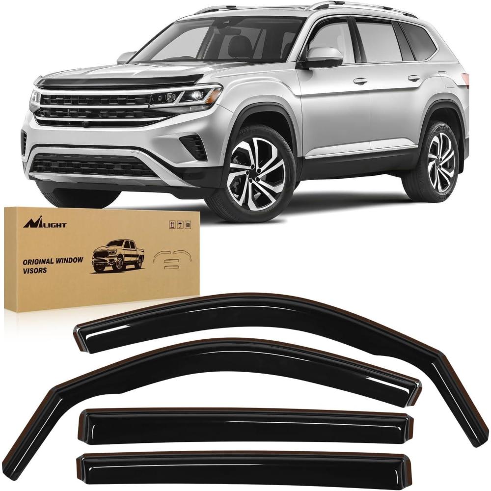imageNilight inChannel Rain Guards for Honda Passport 2019 2020 2021 2022 2023 2024 2025 Vent Window Visors Original Window Deflectors4PCSVolkswagen Atlas 20182025