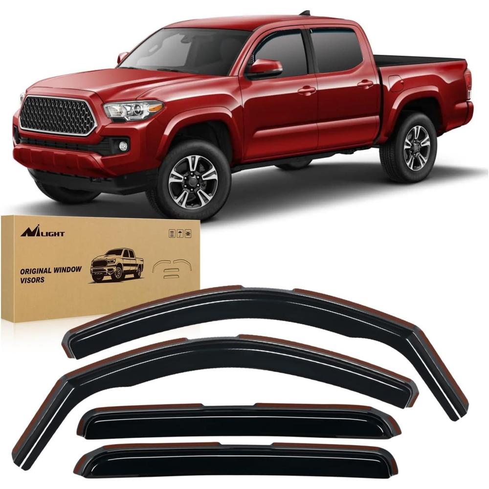 imageNilight inChannel Rain Guards for Toyota Tundra Crew Max 2007 2008 2009 2010 2011 2012 2013 2014 2015 2016 2017 2018 2019 2020 2021 Vent Window Visors Original Window Deflectors4PCSTacoma 20052015 Double Cab