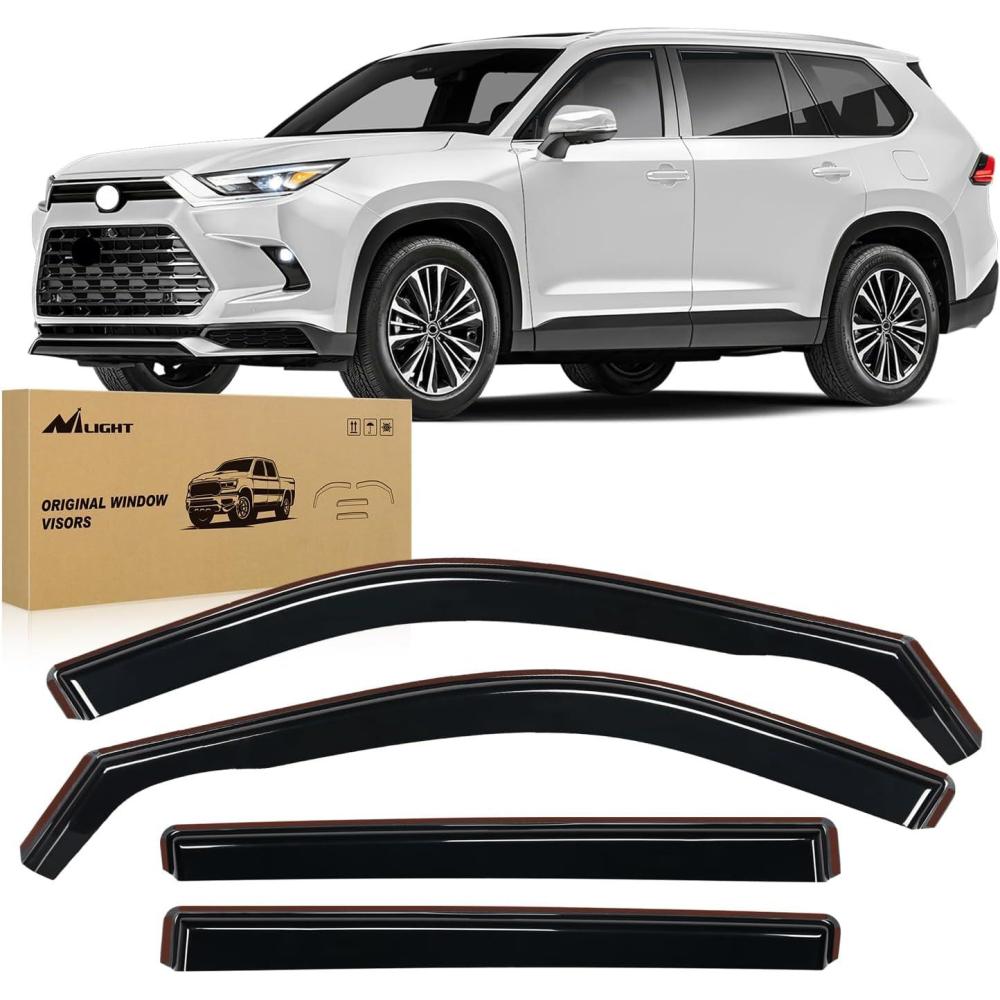 imageNilight inChannel Rain Guards for Toyota Tundra Crew Max 2007 2008 2009 2010 2011 2012 2013 2014 2015 2016 2017 2018 2019 2020 2021 Vent Window Visors Original Window Deflectors4PCSHighlander 20222024