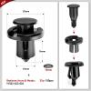 Nilight 100PCS Nylon Bumper Rivet Fender Clips OEM Replaces Nissan: 01553-093210 8mm,1PC Bonus Fastener Remover(For Acura Honda)