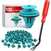Nilight 100PCS Nylon Bumper Rivet Fender Clips OEM Replaces Nissan: 01553-093210 8mm,1PC Bonus Fastener Remover(For Toyota Lexus Scion)