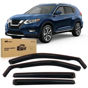 Nilight in-Channel Rain Guards for Frontier Crew Cab 2022 2023 2024 2025, Vent Window Visors, Original Window Deflectors-4PCS(Nissan Rogue 2014-2020)