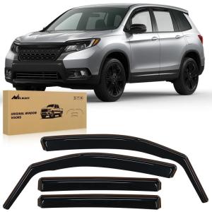 Nilight in-Channel Rain Guards for Honda Passport 2019 2020 2021 2022 2023 2024 2025, Vent Window Visors, Original Window Deflectors-4PCS(Honda Passport 2019-2025)