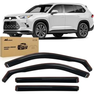 Nilight in-Channel Rain Guards for Toyota Tundra Crew Max 2007 2008 2009 2010 2011 2012 2013 2014 2015 2016 2017 2018 2019 2020 2021, Vent Window Visors, Original Window Deflectors-4PCS(Highlander 2022-2024)