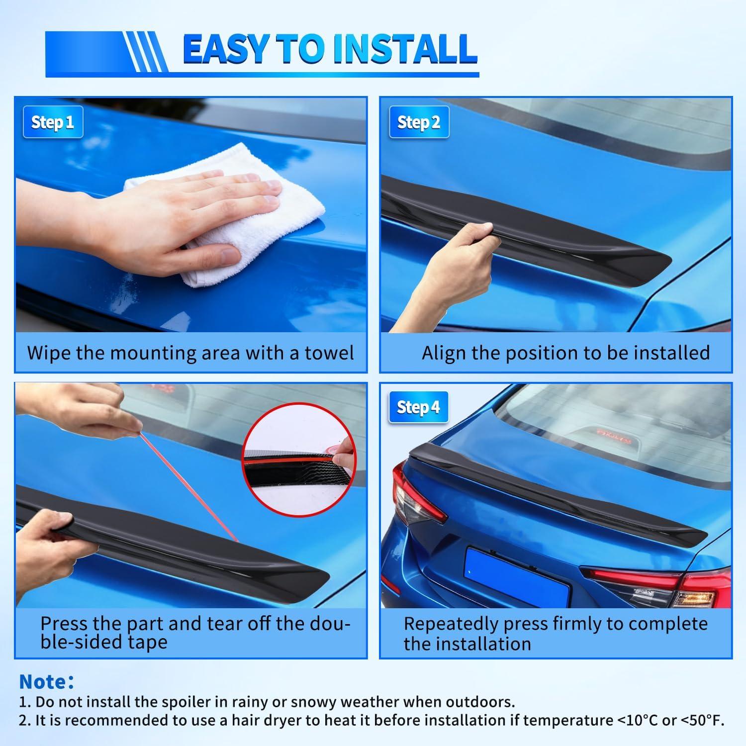 imageNilight Spoiler Fit for Tesla Model Y 2020 2021 2022 2023 2024 Spoilers for Cars Rear Spoiler Wing Sporty Rear Trunk Lip Exterior Accessories Easy NoDrill Installation ABS Carbon Fiber PatternHonda Civic Sedan 20222025 Glossy Black