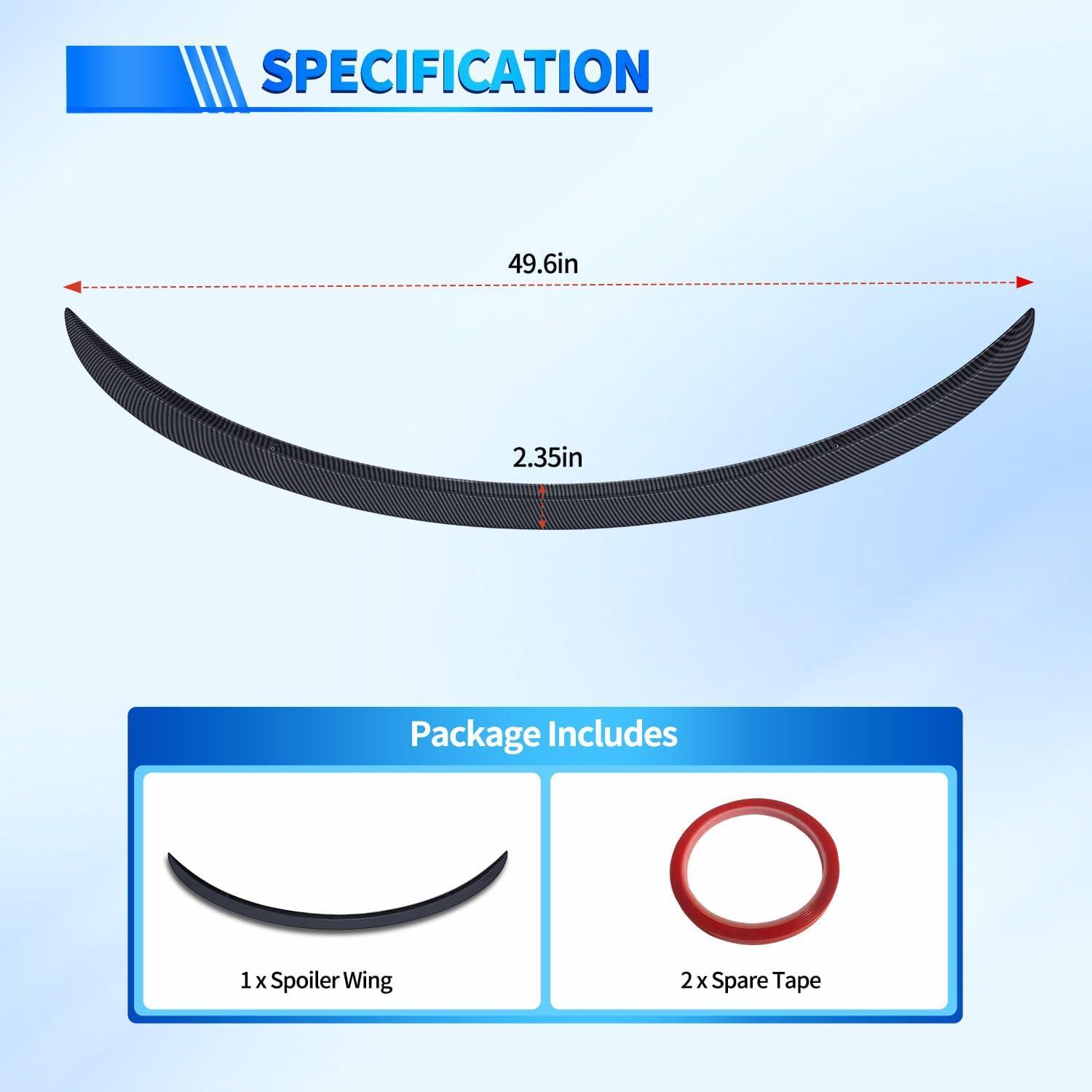 imageNilight Spoiler Fit for Tesla Model Y 2020 2021 2022 2023 2024 Spoilers for Cars Rear Spoiler Wing Sporty Rear Trunk Lip Exterior Accessories Easy NoDrill Installation ABS Carbon Fiber PatternTesla Model 3 Highland 2024 Matte Carbon Fiber