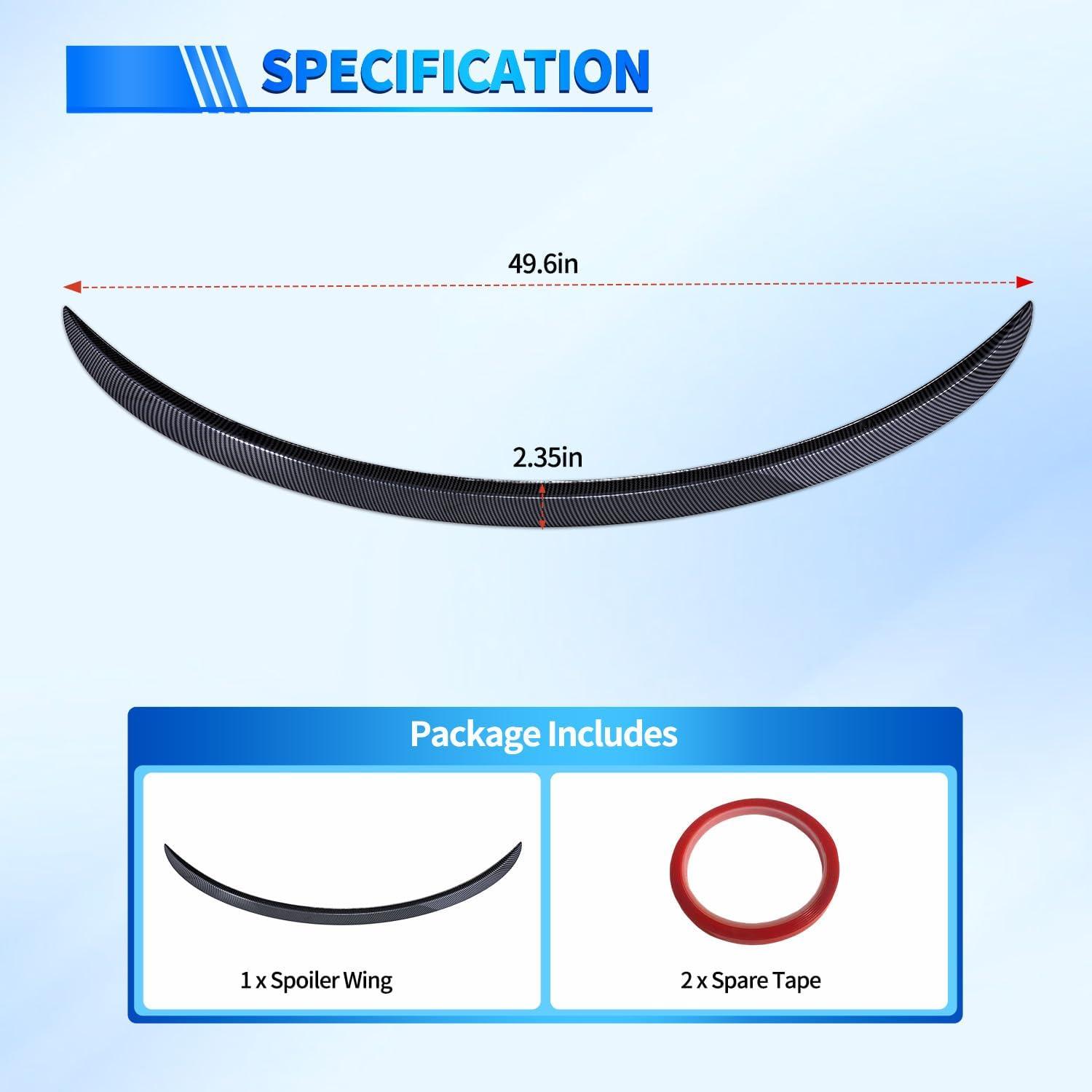 imageNilight Spoiler Fit for Tesla Model Y 2020 2021 2022 2023 2024 Spoilers for Cars Rear Spoiler Wing Sporty Rear Trunk Lip Exterior Accessories Easy NoDrill Installation ABS Carbon Fiber PatternTesla Model 3 Highland 2024 Glossy Carbon Fiber