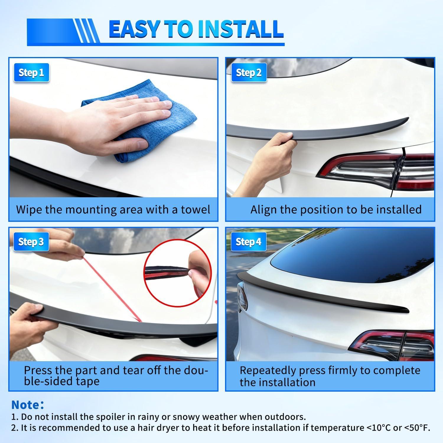 imageNilight Spoiler Fit for Tesla Model Y 2020 2021 2022 2023 2024 Spoilers for Cars Rear Spoiler Wing Sporty Rear Trunk Lip Exterior Accessories Easy NoDrill Installation ABS Carbon Fiber PatternTesla Model Y 20202024 Matte Black