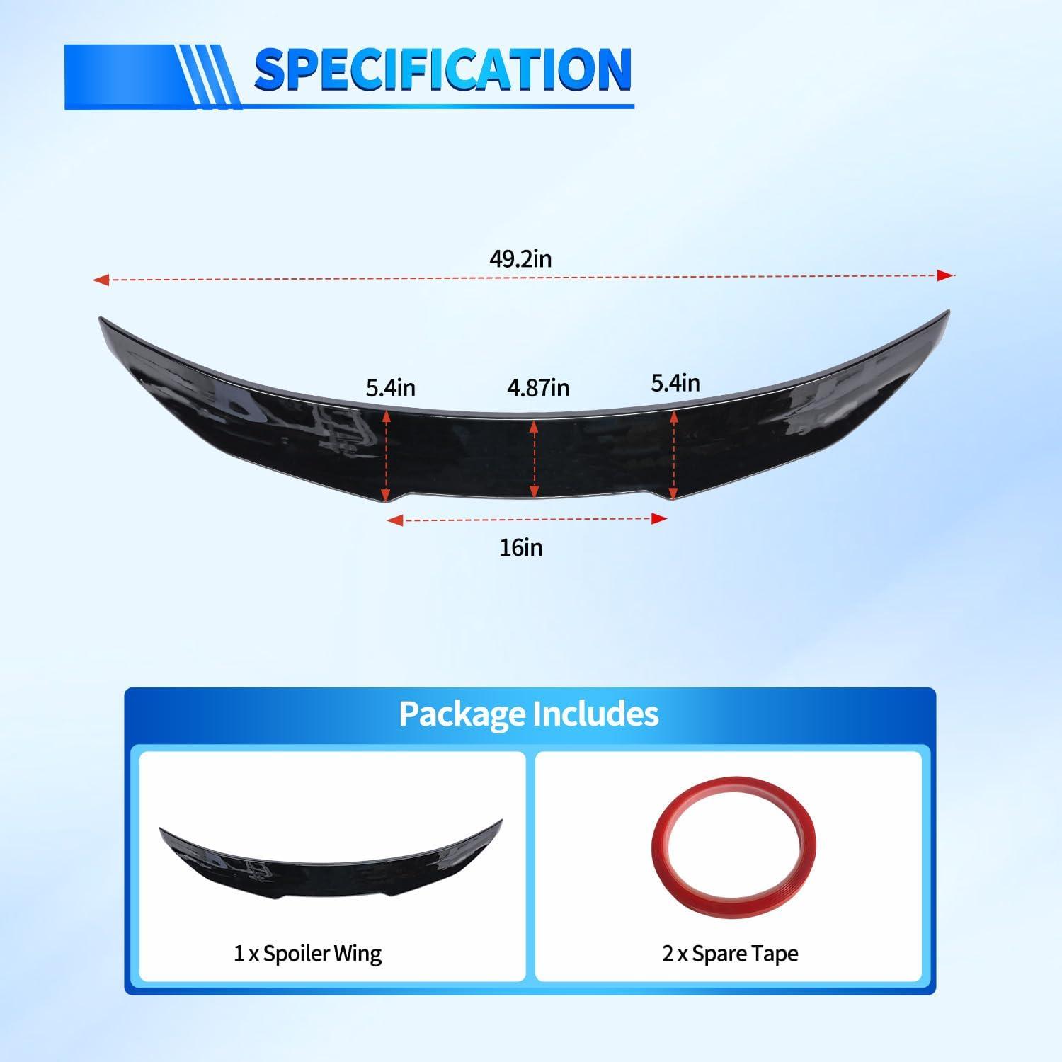 imageNilight Spoiler Fit for Tesla Model Y 2020 2021 2022 2023 2024 Spoilers for Cars Rear Spoiler Wing Sporty Rear Trunk Lip Exterior Accessories Easy NoDrill Installation ABS Carbon Fiber PatternInfiniti Q50 20142024 Glossy Black