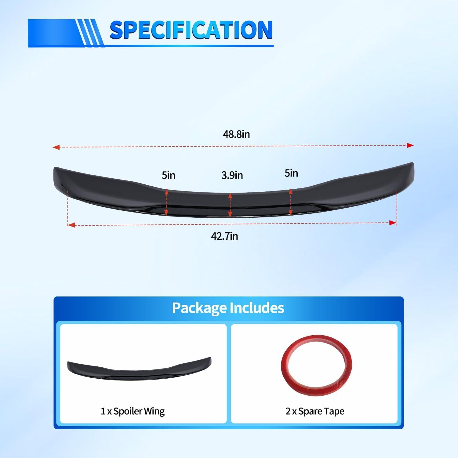 imageNilight Spoiler Fit for Tesla Model Y 2020 2021 2022 2023 2024 Spoilers for Cars Rear Spoiler Wing Sporty Rear Trunk Lip Exterior Accessories Easy NoDrill Installation ABS Carbon Fiber PatternHonda Civic Sedan 20222025 Glossy Black