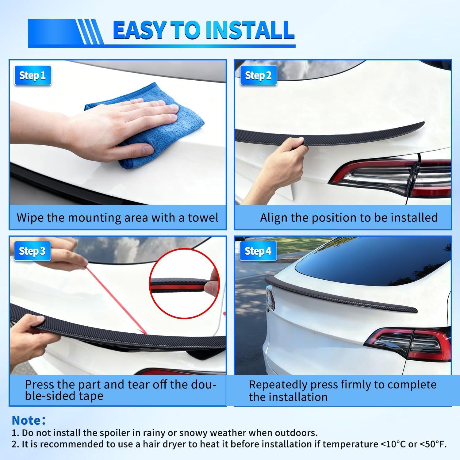 imageNilight Spoiler Fit for Tesla Model Y 2020 2021 2022 2023 2024 Spoilers for Cars Rear Spoiler Wing Sporty Rear Trunk Lip Exterior Accessories Easy NoDrill Installation ABS Carbon Fiber PatternTesla Model Y 20202024 Matte Carbon Fiber