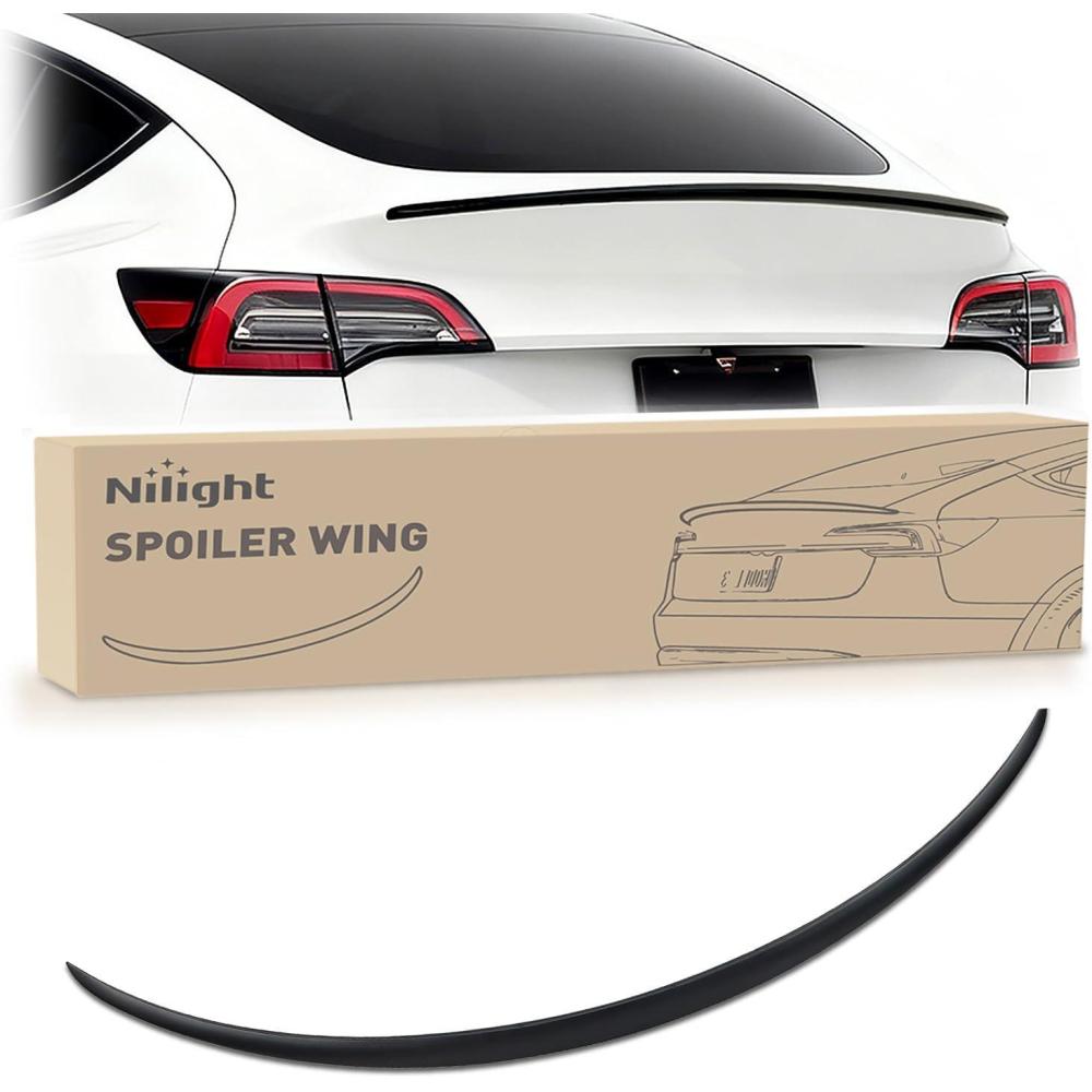 imageNilight Spoiler Fit for Tesla Model Y 2020 2021 2022 2023 2024 Spoilers for Cars Rear Spoiler Wing Sporty Rear Trunk Lip Exterior Accessories Easy NoDrill Installation ABS Carbon Fiber PatternTesla Model Y 20202024 Matte Black