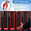Nilight Grill Inserts fit for Jeep Wrangler Front Grille Mesh Inserts & Headlight Cover Set for JK JKU Unlimited Sports Sahara Freedom Rubicon 2007-2018 Clip-in Trim Exterior Accessories Red 9 Pcs(Jeep Wrangler JL 2018-2023  Red)