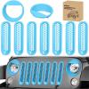 Nilight Grill Inserts fit for Jeep Wrangler Front Grille Mesh Inserts & Headlight Cover Set for JK JKU Unlimited Sports Sahara Freedom Rubicon 2007-2018 Clip-in Trim Exterior Accessories Red 9 Pcs(Jeep Wrangler JK 2007-2018  Blue)