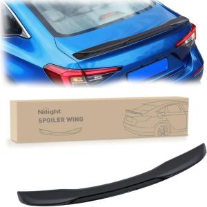 Nilight Spoiler Fit for Tesla Model Y 2020 2021 2022 2023 2024 Spoilers for Cars Rear Spoiler Wing Sporty Rear Trunk Lip Exterior Accessories Easy No-Drill Installation ABS Carbon Fiber Pattern(Honda Civic Sedan 2022-2025 Glossy Black)